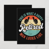 Gepensioneerd Man Grappig Pensioen Informatiekaartje (Voorkant / Achterkant)