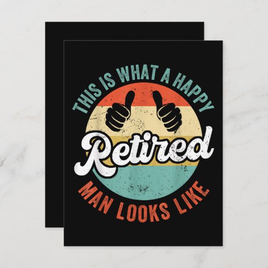 Gepensioneerd Man Grappig Pensioen Informatiekaartje (Voorkant / Achterkant)
