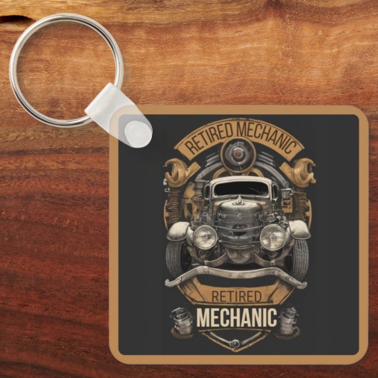 Gepensioneerd mechanisme sleutelhanger (Voorkant)