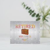 Gepensioneerd, meer tijd om te reizen briefkaart (Staand voorkant)