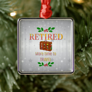 Gepensioneerd, meer tijd om te reizen metalen ornament