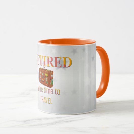 Gepensioneerd, meer tijd om te reizen mok (Voorkant rechts)