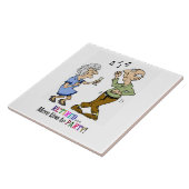 Gepensioneerd.. meer tijd voor feest, tegeltje (Zijkant)