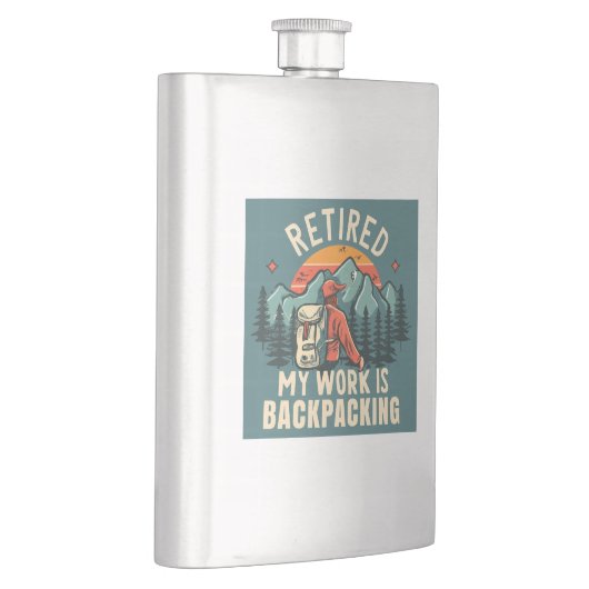 Gepensioneerd Mijn werk is backpacken Flacon (Rechts)