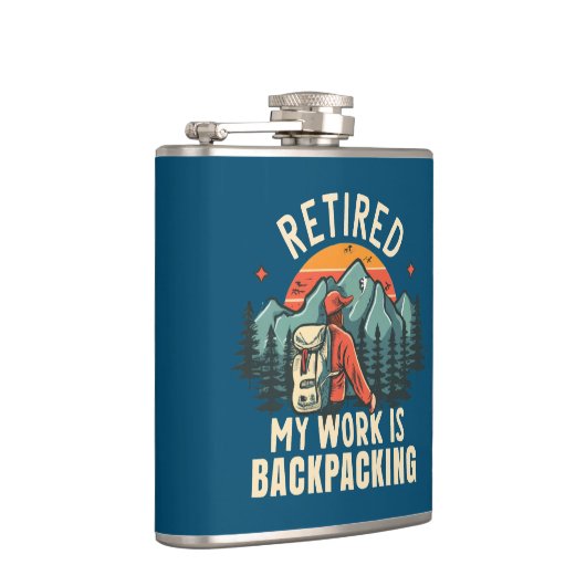 Gepensioneerd Mijn werk is backpacken Heupfles (Rechts)