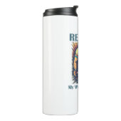 Gepensioneerd Mijn werk is fietsen Thermosbeker (Gedraaid links)