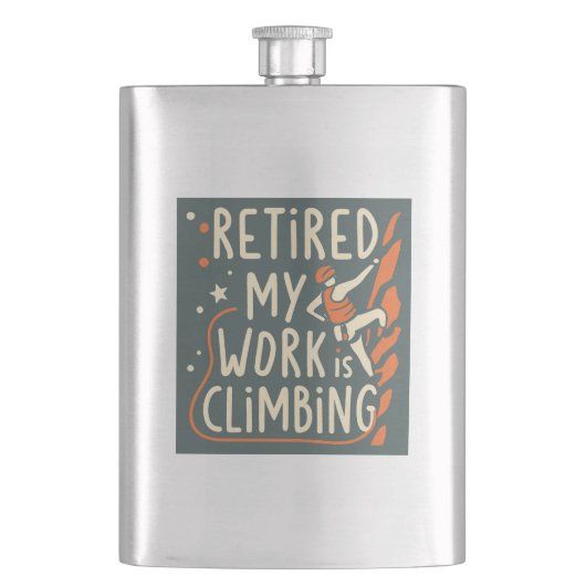 Gepensioneerd, mijn werk is klimmen flacon (Voorkant)