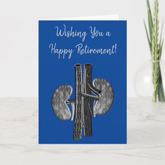 Gepensioneerd nefroloog Wenskaart blauw Kaart (Voorkant)