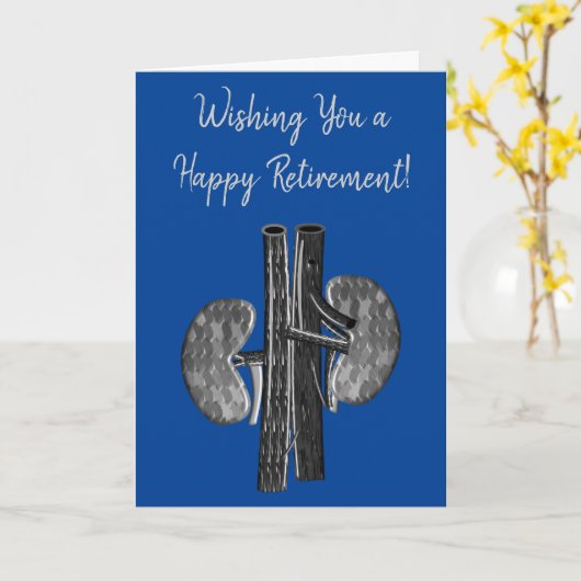 Gepensioneerd nefroloog Wenskaart blauw Kaart (Gele Bloem)