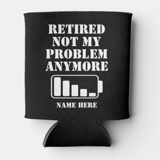 GEPENSIONEERD NIET MIJN PROBLEEM MEER GRAPPIGE BAT BLIKJESKOELER (Voorkant)