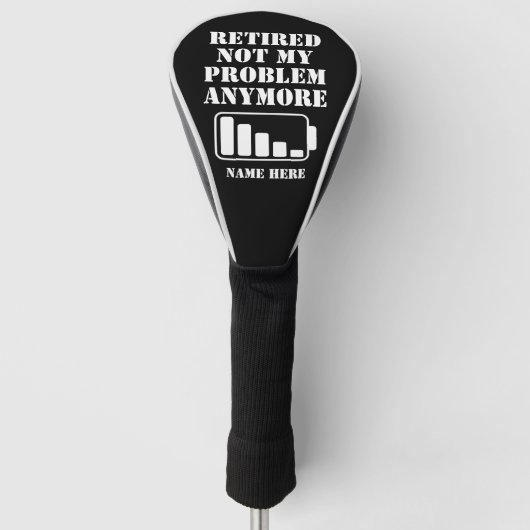 GEPENSIONEERD NIET MIJN PROBLEEM MEER GRAPPIGE GOLFHEADCOVER (Voorkant)