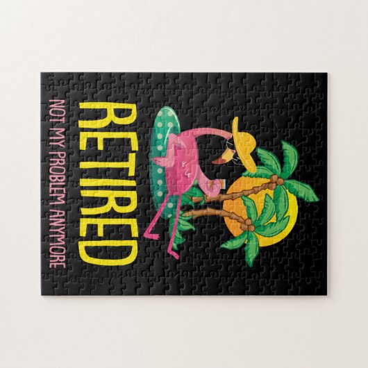 Gepensioneerd Niet mijn probleem meer oma Flamingo Legpuzzel (Horizontaal)