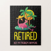 Gepensioneerd Niet mijn probleem meer oma Flamingo Legpuzzel (Verticaal)