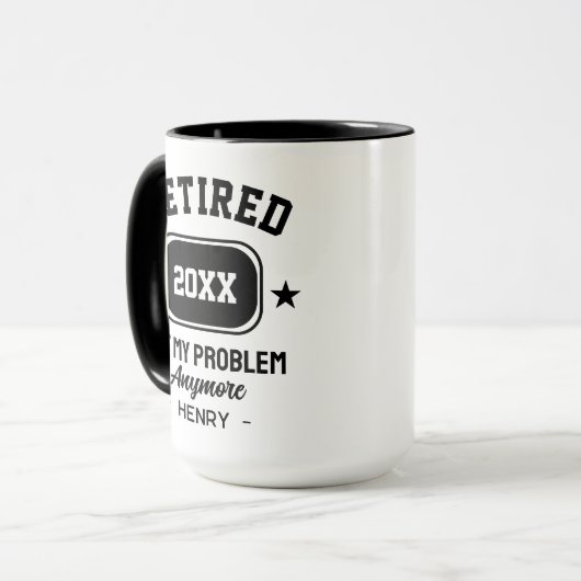 Gepensioneerd Niet Mijn Probleem Meer Vrouwen Mann Mok (Voorkant links)