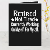 Gepensioneerd niet moe grappig gelukkig pensioen kaart (Gele Bloem)