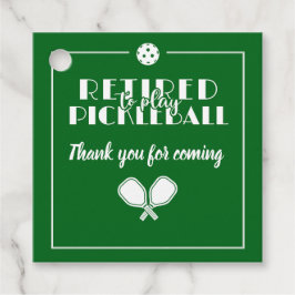 Gepensioneerd om te spelen Pickleball Modern Green Bedankjes Labels