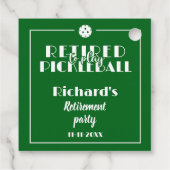 Gepensioneerd om te spelen Pickleball Modern Green Bedankjes Labels (Achterkant)