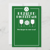 Gepensioneerd om te spelen Pickleball Modern Green Kaart (Achterkant)
