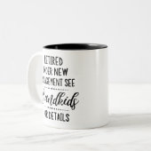 Gepensioneerd onder nieuw beheer Bekijk kleinkinde Tweekleurige Koffiemok (Voorkant links)