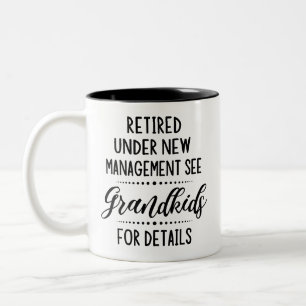 Gepensioneerd onder nieuw beheer Bekijk kleinkinde Tweekleurige Koffiemok