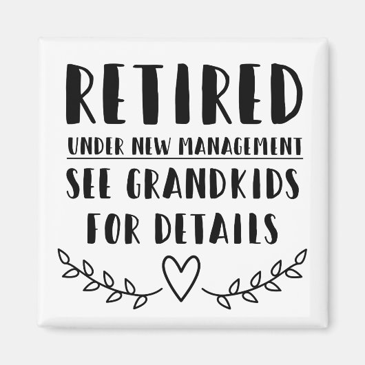 Gepensioneerd onder nieuw beheer magneet (Voorkant)