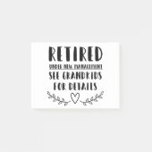 Gepensioneerd onder nieuw beheer post-it® notes (Voorkant)