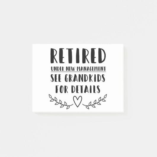 Gepensioneerd onder nieuw beheer post-it® notes (Voorkant)