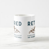 Gepensioneerd onder nieuw management, grappig pens koffiemok (Center)