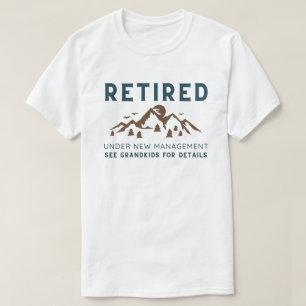 Gepensioneerd onder nieuw management, grappig pens t-shirt