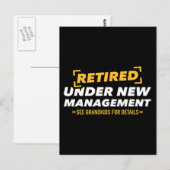 Gepensioneerd onder nieuw management zie je kleink briefkaart (Voorkant / Achterkant)