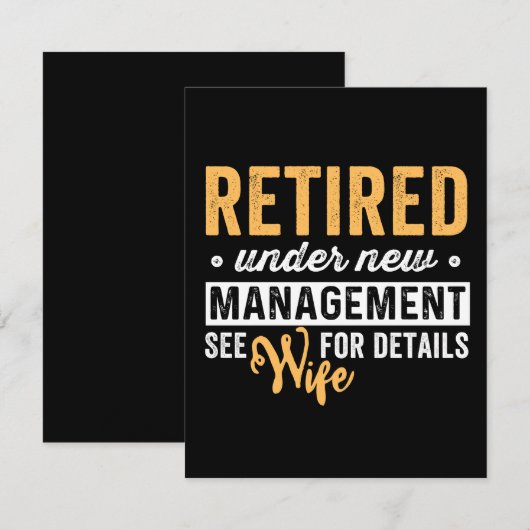 gepensioneerd onder nieuw management zie vrouw voo save the date (Voorkant / Achterkant)