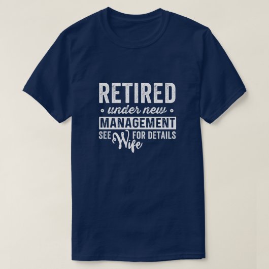 gepensioneerd onder nieuw management zie vrouw voo t-shirt (Design voorkant)