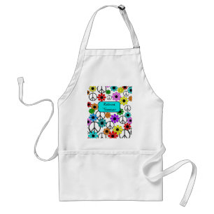 Gepensioneerd Onderwijsschip Retro Flowers Apron a Standaard Schort