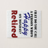 Gepensioneerd op maandag Funny Retire Burn Legpuzzel (Horizontaal)