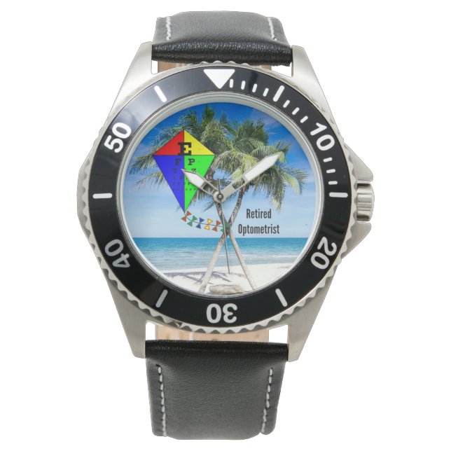 Gepensioneerd Optometrist, Humor Horloge (Voorkant)