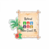 Gepensioneerd-Palmkust, FL Sticker (Voorkant)