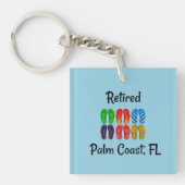 Gepensioneerd, palmkust, FL-teenslippers ontwerp, Sleutelhanger (voorkant)