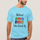 Gepensioneerd, palmkust, FL-teenslippers ontwerp, T-shirt (Voorkant)