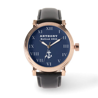 Gepensioneerd Pensioen Nautisch Anker Vintage Mari Horloge