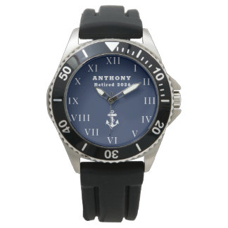 Gepensioneerd Pensioen Nautisch Anker Vintage Mari Horloge