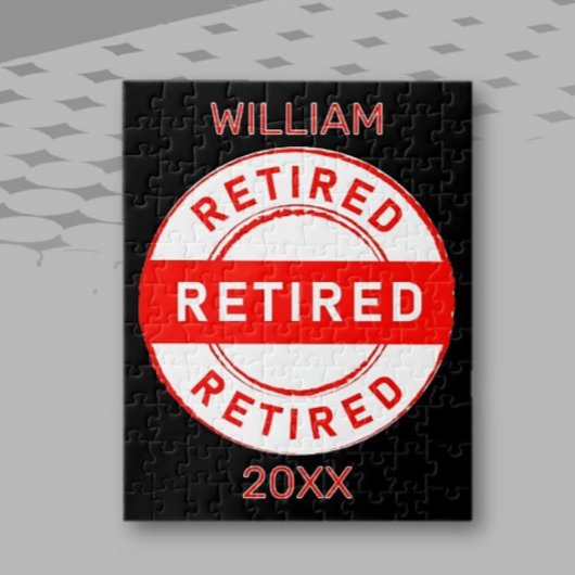 Gepensioneerd plezier! Aangepast pensioengeschenk Legpuzzel