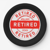 Gepensioneerd plezier! Aangepaste pensioenpartij Papieren Bordje (Voorkant)