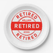 Gepensioneerd plezier! Aangepaste pensioenpartij Papieren Bordje (Voorkant)