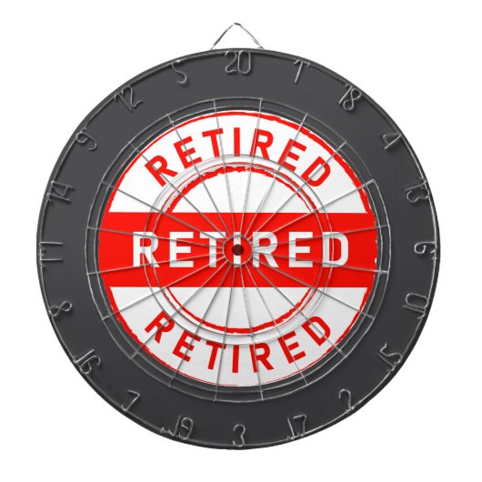 Gepensioneerd plezier! Pensioengift Dartbord (Voorkant)