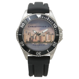 Gepensioneerd! Polshorloge Manhattan NYC, zwarte b Horloge