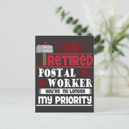 Gepensioneerd Postpersoneel Funny Deliverer Retire Briefkaart (Staand voorkant)