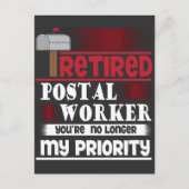Gepensioneerd Postpersoneel Funny Deliverer Retire Briefkaart (Voorkant)