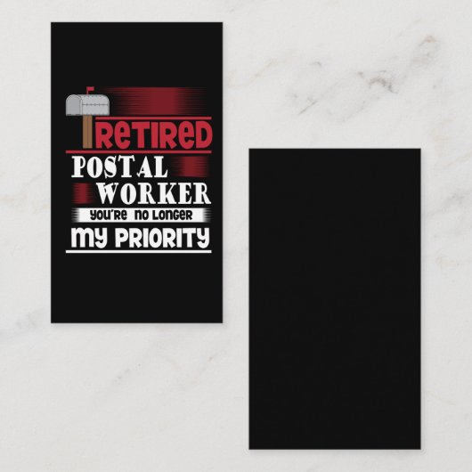 Gepensioneerd Postpersoneel Funny Deliverer Retire Visitekaartje (Voorkant / Achterkant)