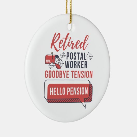 Gepensioneerd Postpersoneel Funny Mailman Retireme Keramisch Ornament (Rechts)