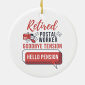 Gepensioneerd Postpersoneel Funny Mailman Retireme Keramisch Ornament (Achterkant)